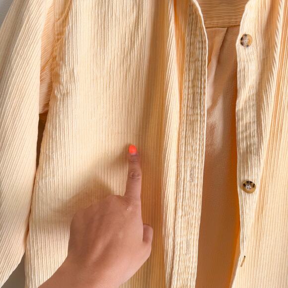 Vintage Paul Harris Design Butter Yellow Corduroy Button Up Top - Small - Picture 2 of 6